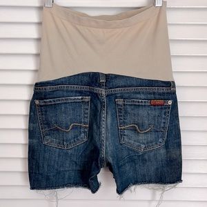 7 For All Mankind Jeans x A Pea in the Pod Custom Cut Off Shorts New York Dark